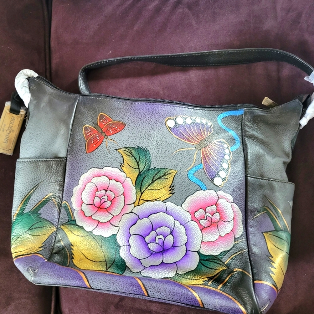 Anuschka leather painted purse
